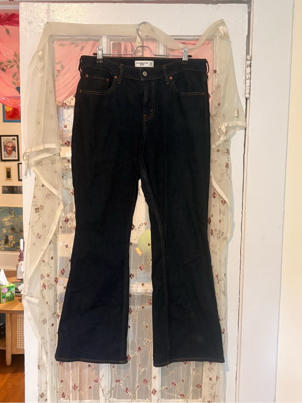 Abercrombie & Fitch Black Flared Wide-Leg Jeans